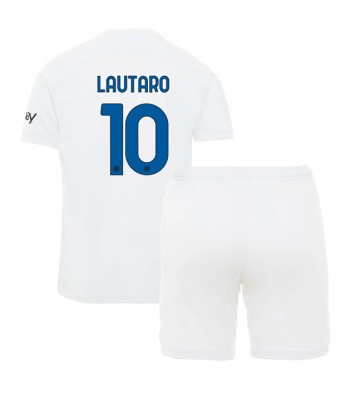 Maillot de foot Inter Milan Lautaro Martinez #10 Extérieur enfant 2023-24 Manches Courte (+ pantalon court)